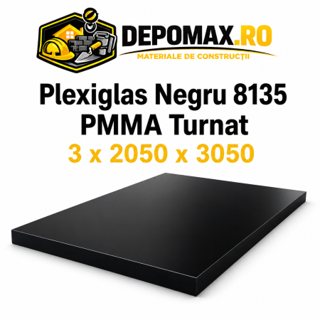 Plexiglas Negru 8135 PMMA turnat 3 x 2050 x 3050 mm